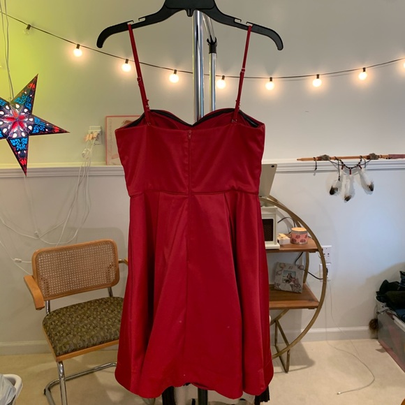 • silky sweetheart ruby red mini dress • - Picture 12 of 13